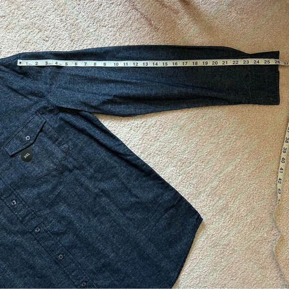 NWT Coastal Marled Navy Cotton Flannel Button Down Shirt Size XXL - Picture 10 of 10
